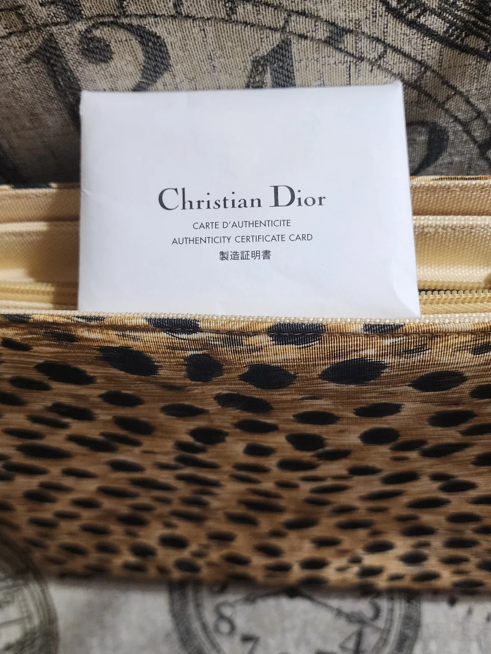 Dior Vintage Leopard Print Tote Bag with Cream Handles - Picture 6 of 6